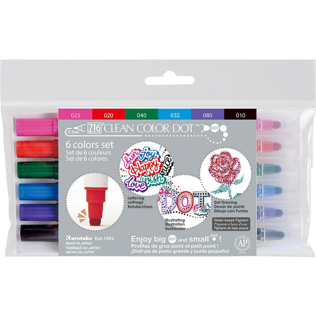 Clean Color DOT Pen 6-set