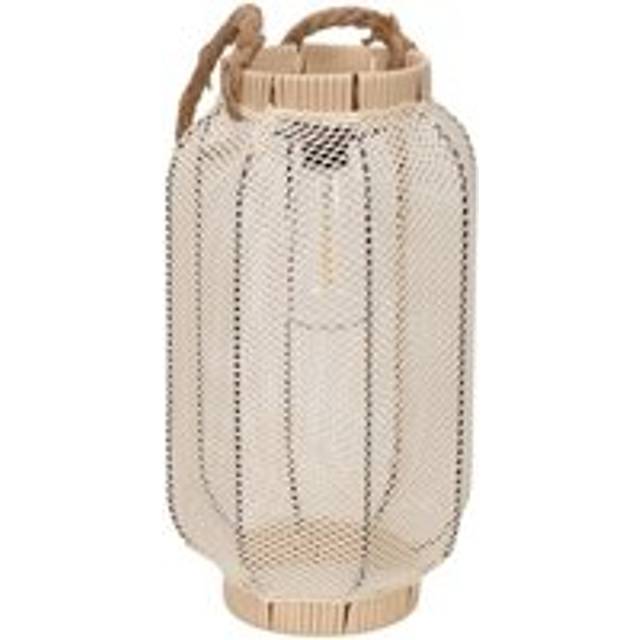 ValueLights Natural Mesh Fabric Solar Powered Outdoor Lantern Garden Light - Yellow - 35 x 20 x 20cm