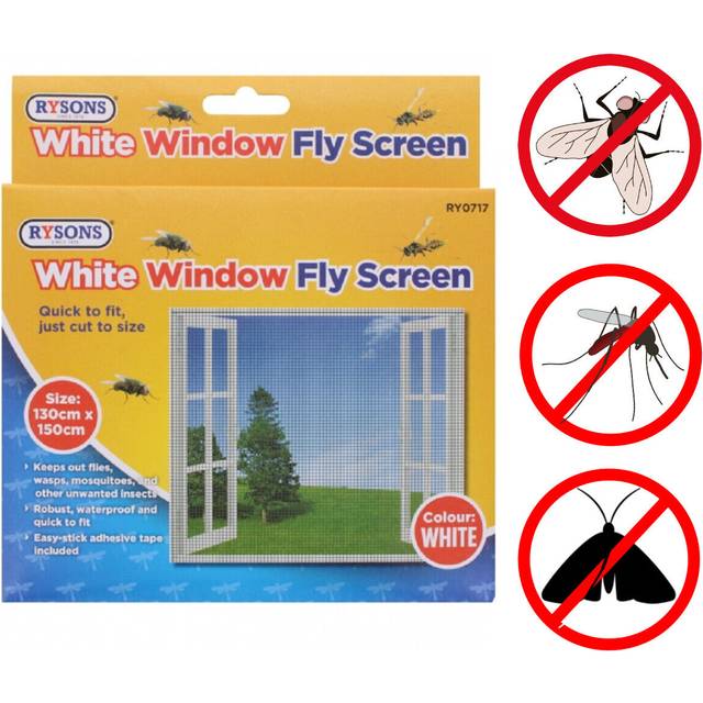 Large window door insect screen mesh netting white fly wasp mosquito bug moth