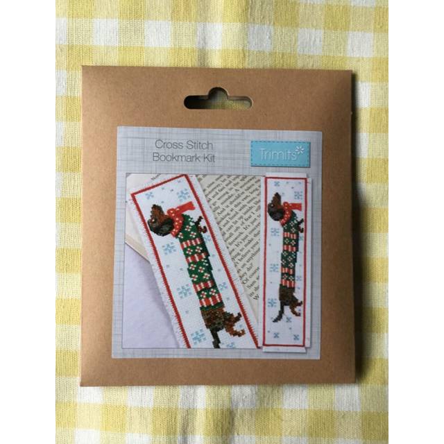 Trimits silly sausage bookmark counted cross stitch kit