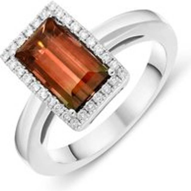 18ct White Gold 1.85ct Tourmaline 0.15ct Diamond Ring - N