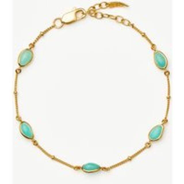 Magma Gemstone Charm Bracelet | 18ct Gold Vermeil/Amazonite