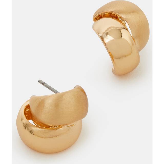 Gold Mixed Metal Huggie Hoops - Accessorize - One Size
