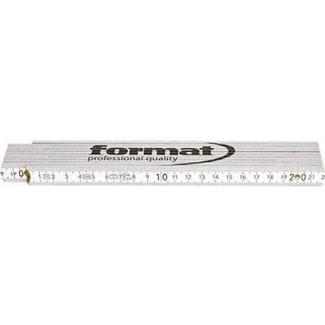 Format Meterstock, trä, vit, 2m, mm, 17x3,0mm - - Vit