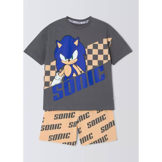 Sonic the Hedgehog Kids' Cotton Pyjama Set, Cream/Brown