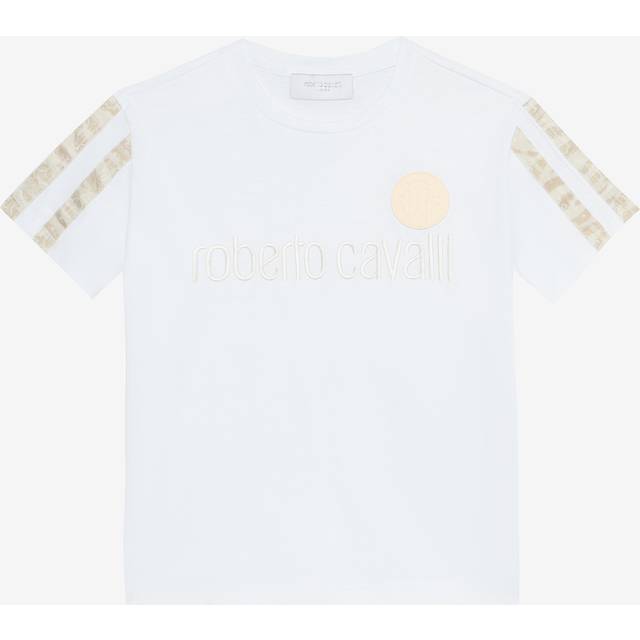 Roberto Cavalli Boys White Cotton Rc Monogram T-Shirt - 10 year