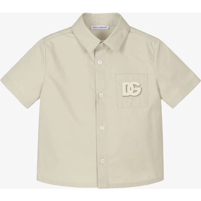 Dolce & Gabbana Baby Boys Beige Dg Logo Cotton Shirt - 12-18 month