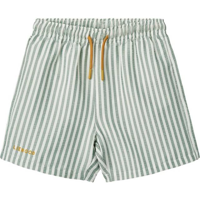 Liewood - Duke Board Shorts Stripe Peppermint Crisp White - Grön