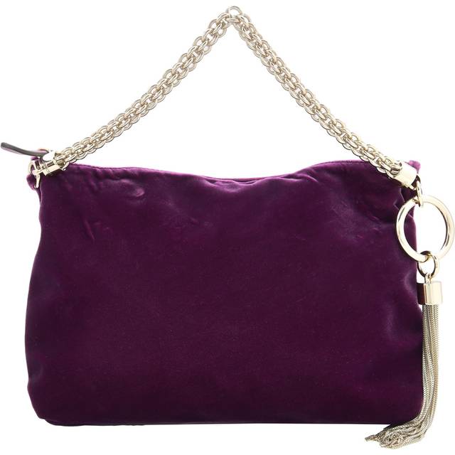Jimmy Choo Callie Shimmer Suede Clutch Bag - Red (Size L24 x H20 x W3.5cm)