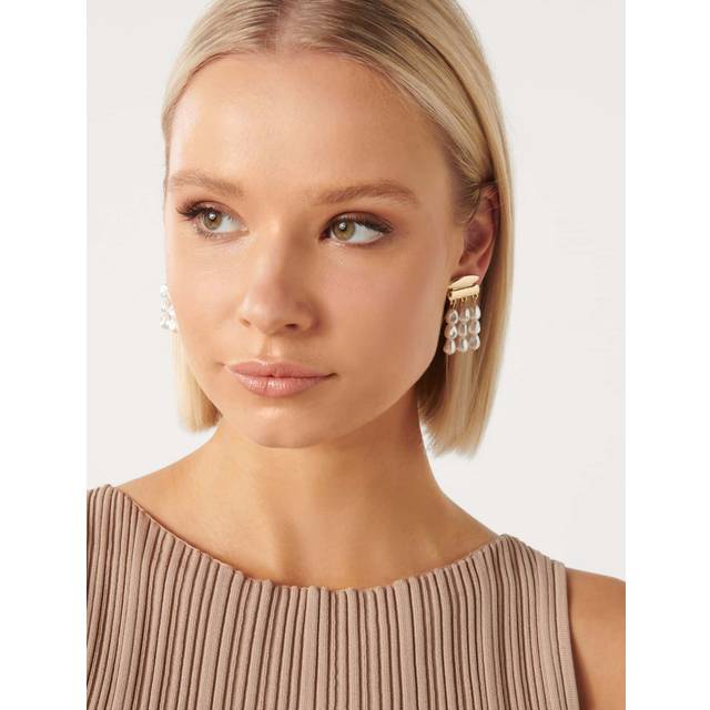 Forever New Women's Signature Zamora Pearl Drop Statement Earrings in Pearl & Gold Recycled Zinc/glass - 00