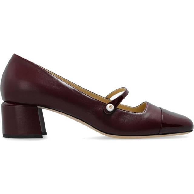 Jimmy Choo - Elisa 45mm leather pumps - women - Nappa Leather/Patent Leather/Calf Leather/Calf Leather - 36,5 - Red