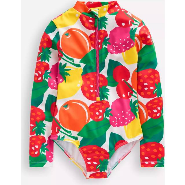 Mini Boden Kids' Long-Sleeved Swimsuit, Multi Giant Fruit