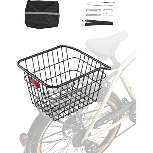 VEVOR Fahrradkorb hinten Gep&#xE4;cktr&#xE4;gerkorb Hinterradkorb Abdeckung 375x290x250mm