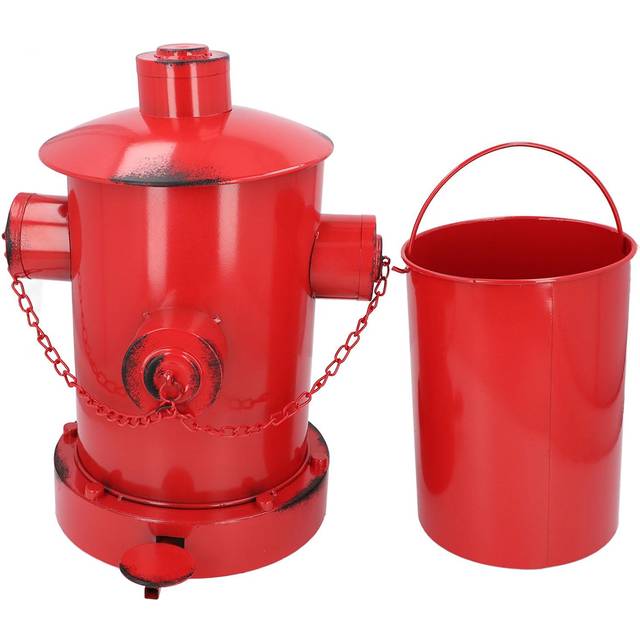 Fire Hydrant Trash Can Decorative Retro Industrial Style Indoor Outdoor Iron Waste Bins with Bucket