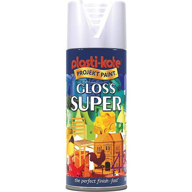 Plastikote Super Gloss Aerosol Spray Paint White 400ml