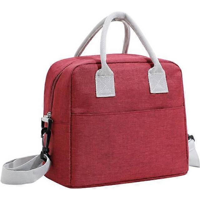 (red, One size) Cationic Bento Pack Lunch Box Insulated Bag Portable Working Food Bag easy to use