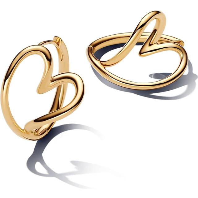 Pandora Earrings Organic Heart Shape Hoop Earrings 263807C00