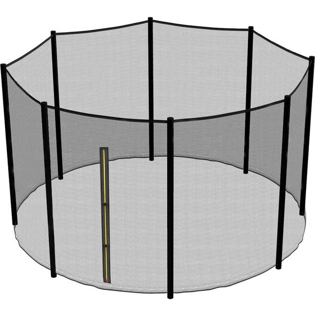 Colmesneil Replacement Trampoline Safety Net Enclosure Surround Netting 10FT - 8Pole - Black (170cm H X 305cm W X 305cm D)