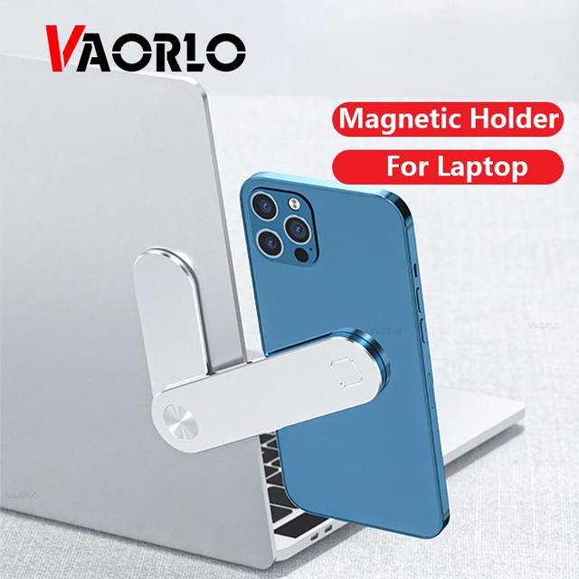 VAORLO Magnetic Mobile Phone Holder Metal Extension Cell Phone Stand Tablet Notebook Side Screen Magnetic Suction Scalable Portable black