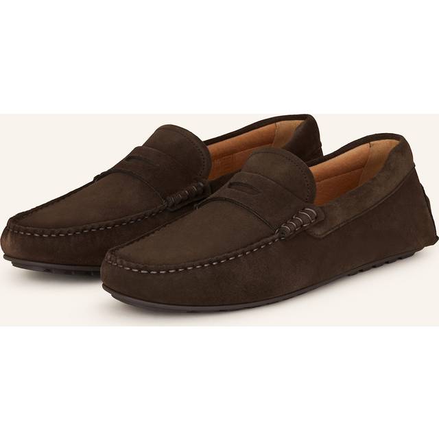 Noel Moccasin Suede Driver Shoe Dark Brown, 11