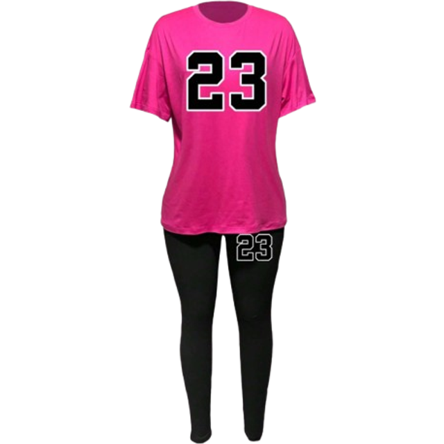 SHEIN Summer Women Casual Digital Printed Round Neck Short Sleeve T-Shirt And Leggings Set,Ladies Casual Short Sleeve Regular Fit Multicolor Regular Sleeve