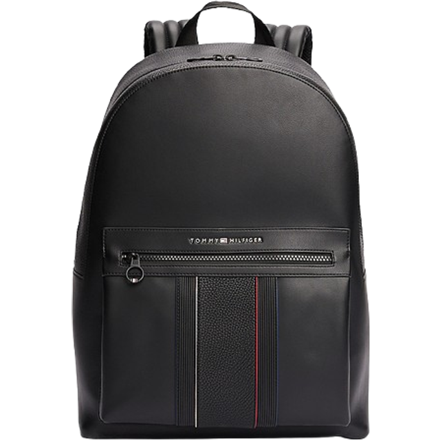 Black Polyester Men Backpack