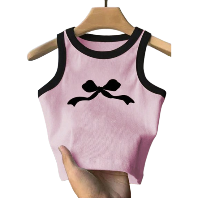 SHEIN Tween Girl Cute Bow Print Cami Top, Simple & Fashionable For Casual Daily Wear