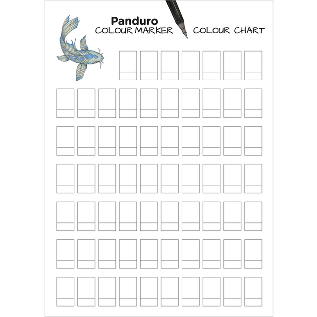 Panduro Colour Marker A4 (210×297 mm) – tom färgkarta för att testa markers