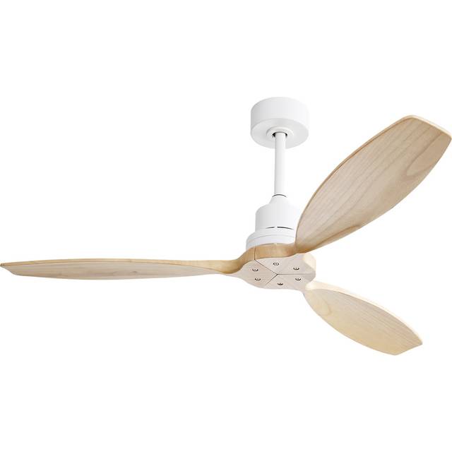 52&#34;  3 - Blade Propeller Ceiling Fan With Remote Control - Natural Wood (52cm)