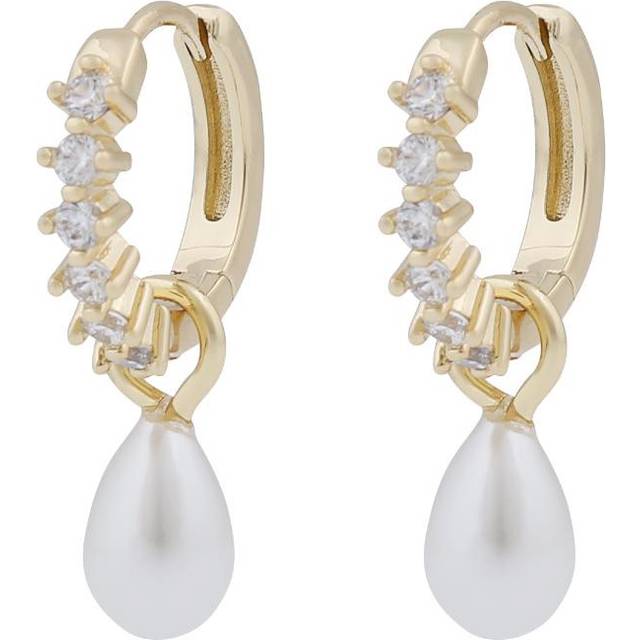 SNÖ of Sweden Lucy Drop Ring Pendant Earrings Gold White Onesize