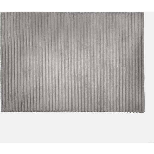 Mens Grey Faux Fur Rug Living Room Ribbed Large Mat Luxury Carpet Anti Slip Floor Runner, Grey - 160cm x 230cm
