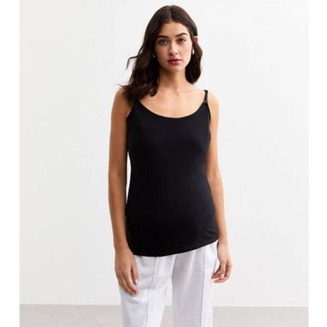 New Look Women's Black Scoop Neck Jersey Nursing Vest - UK 16