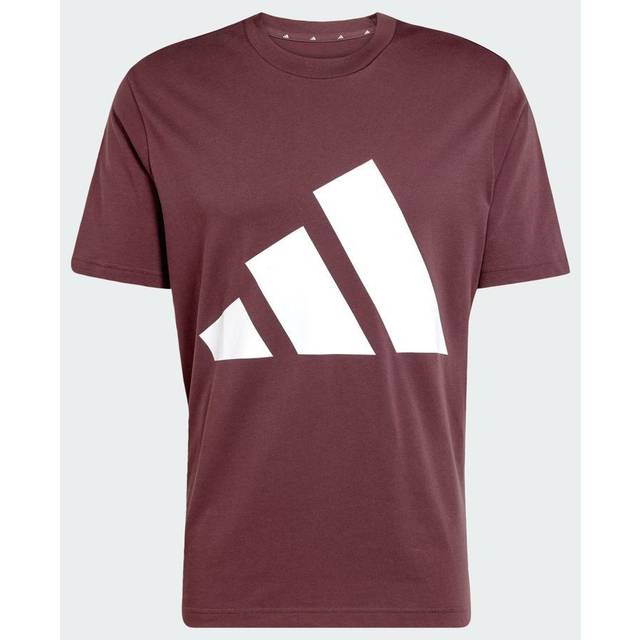 adidas performance – Essentials – Brun och rubinröd T-shirt med stor logga