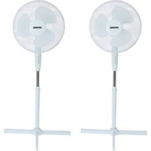 Geepas 16’’ pedestal fan floor standing oscillating cooling fan 45w pack of 2