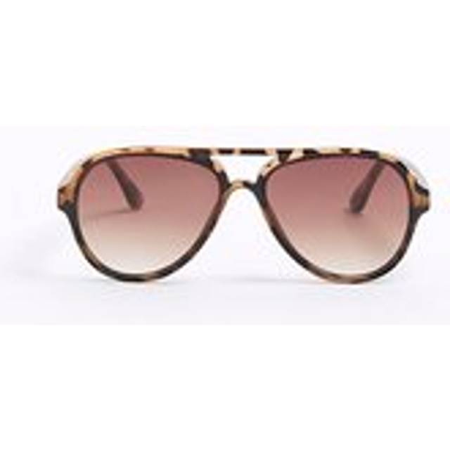 River Island Girls Brown Tortoise Aviator Sunglasses - One Size