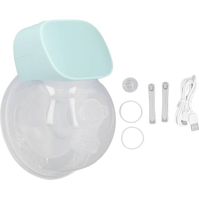 Breast Pump Electric Wearable Hand Free Low Noise Portable Breast Feeding Machine Green