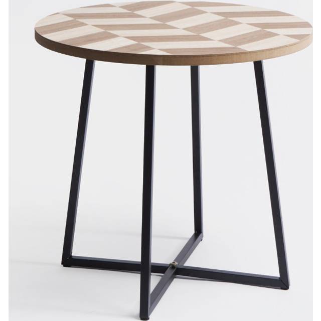 Round side table herringbone living room home console end coffee office bedroom