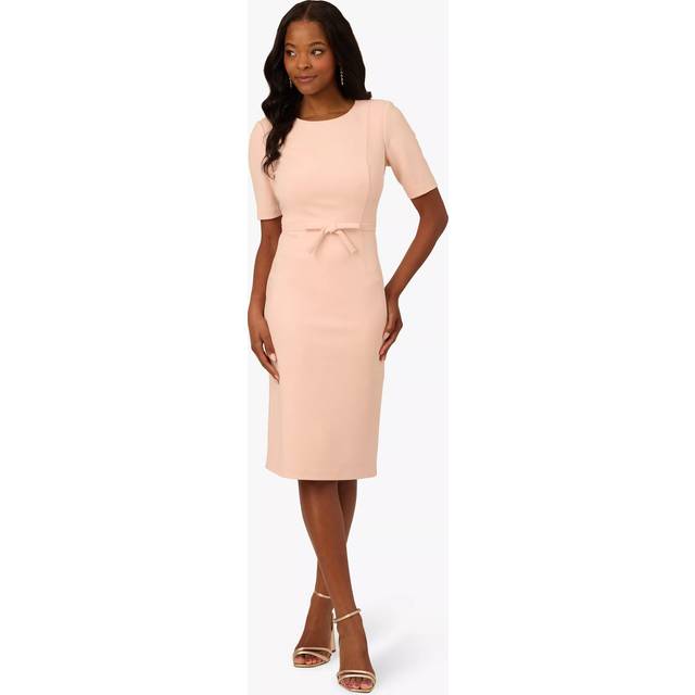 Adrianna Papell Mini Bow Front Sheath Dress, Blush