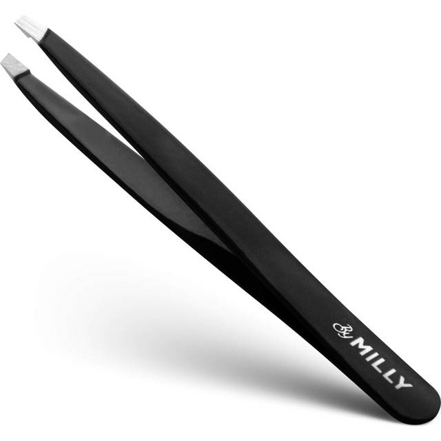 By MILLY Professional Slanted Tweezers for Women and Men | High Carbon