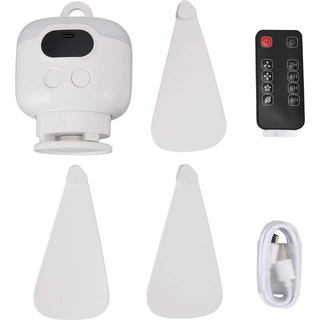 Small Ceiling Fan with Light ABS Quiet Rechargeable Portable Hanging Fan Light with Remote Control