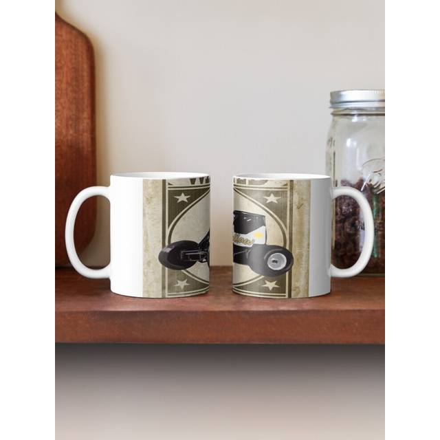(Outlaw Non-Winged Sprint Race Car Vintage Wanted poster design.-303) Coffee Mugs 11oz Puffin Taking Off Ceramic Mug Cute Novelty Christmas Gifts