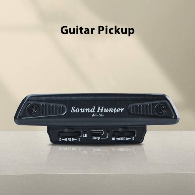 Sound Hunter Guitar Pickup Trägitarr Ljudhål Vibrationsupptagning Active Pickup System Dual Coil svart