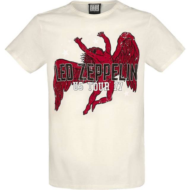 (S) Led Zeppelin T Shirt US Tour 77 Icarus new Official Mens Amplified Vintage White