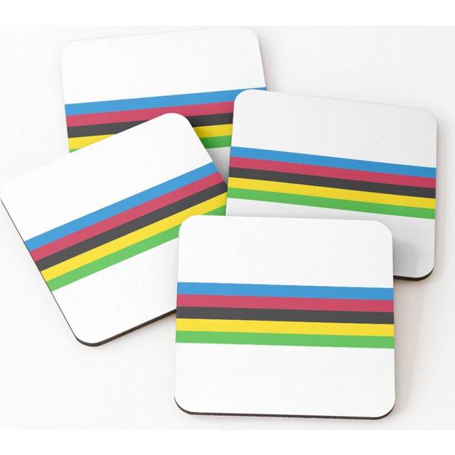 Leather Coasters UCI Cycling Logo Uci World Championship Road Cycling uci world tour cycling Set of 4 / 4 x 4 inch