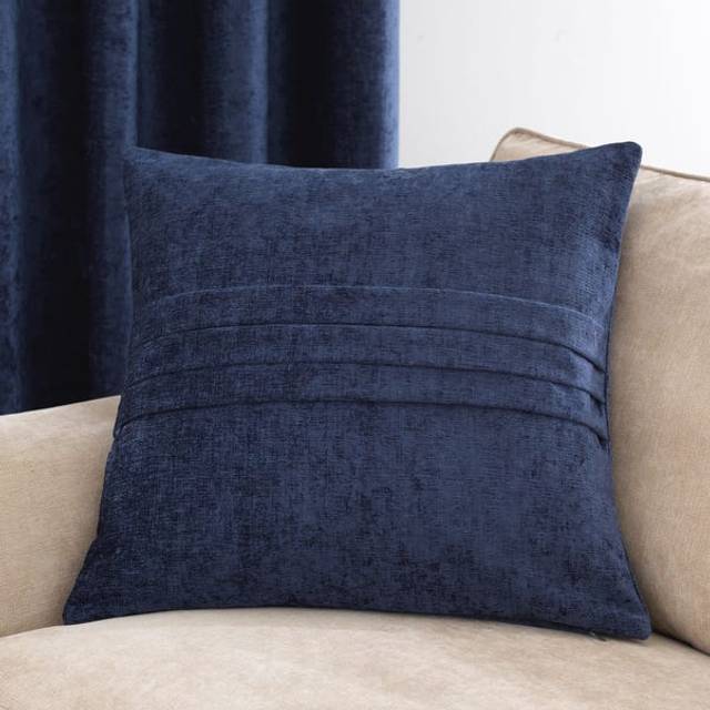 Chenille Pleat Cushion - Navy
