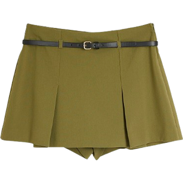 River Island Womens Khaki Belted Tailored Mini Skort - 8