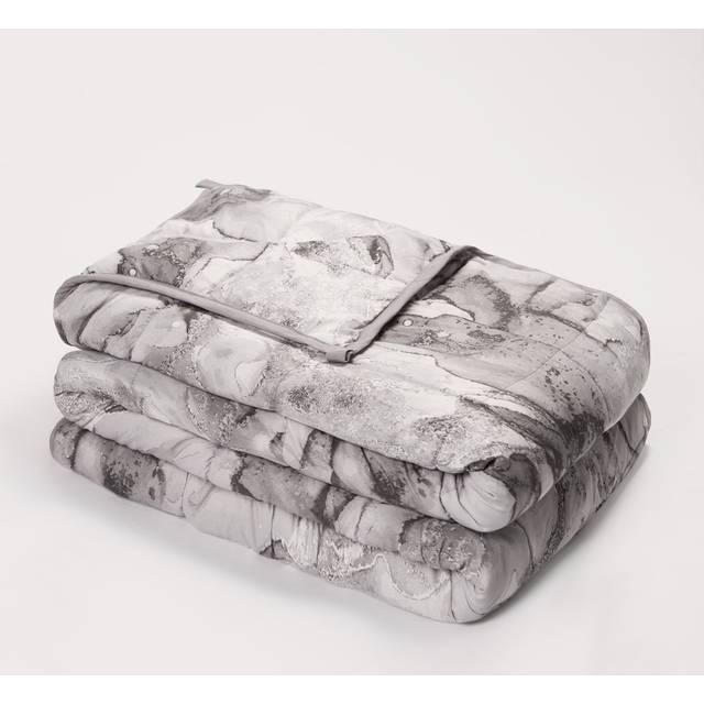 OHS Marble Printed Weighted Blanket, Grey - 8KG