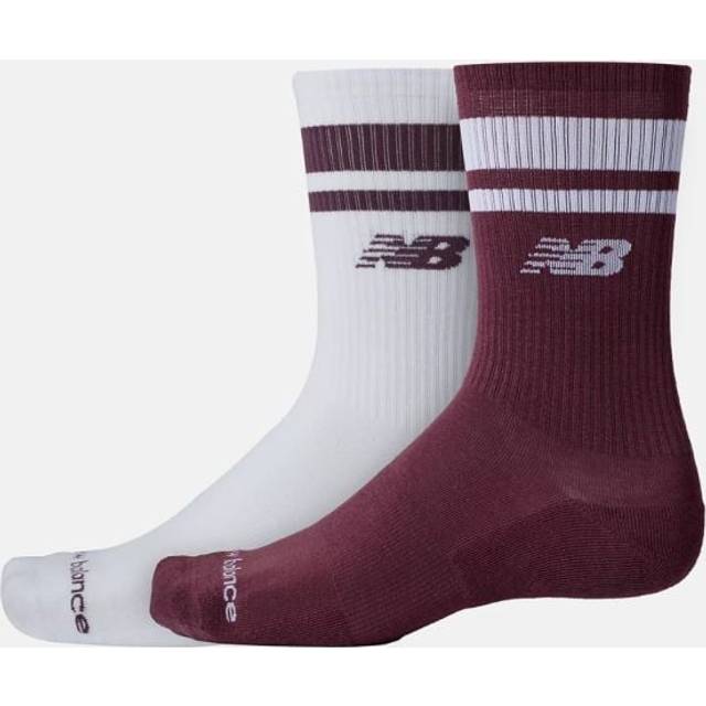 New Balance Run Repreve Midcalf Strumpor 2-Pack Vit, Storlek 47-48