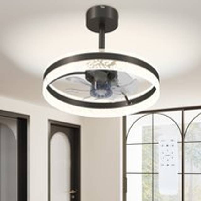 Homcom Ceiling Fan With Led Light And Remote - Black