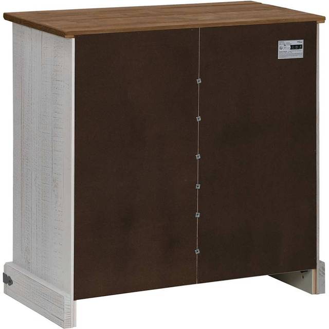 Sideboard HALDEN With Sliding Door 80X40x80 Cm Solid Wood - White (80cm H X 80cm W X 40cm D)